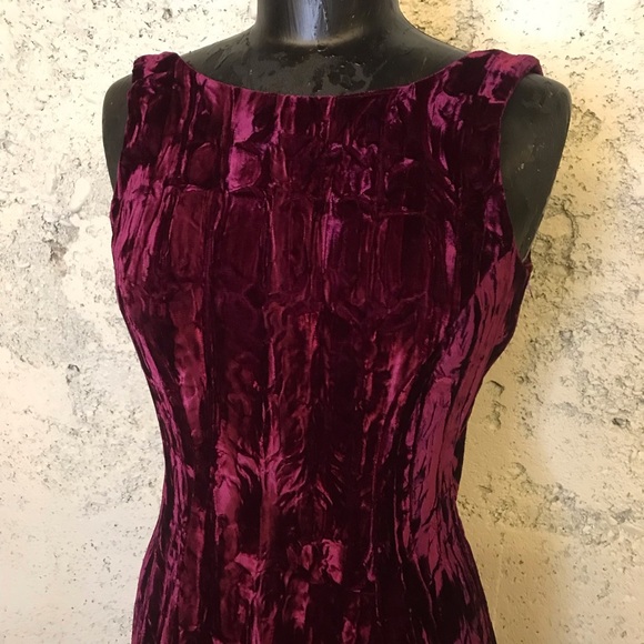 Vintage Betsey Johnson/ HB Honey Bee collar Red Velvet Bow Cocktail Dress - Picture 3 of 11